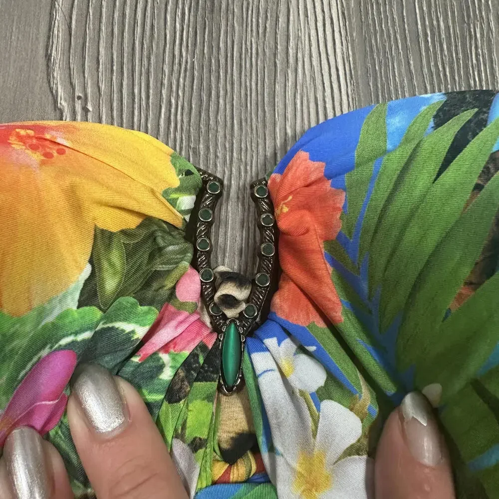 Feriado‎ Nacional Tropical and Animal Print One Piece Swimsuit with Padding